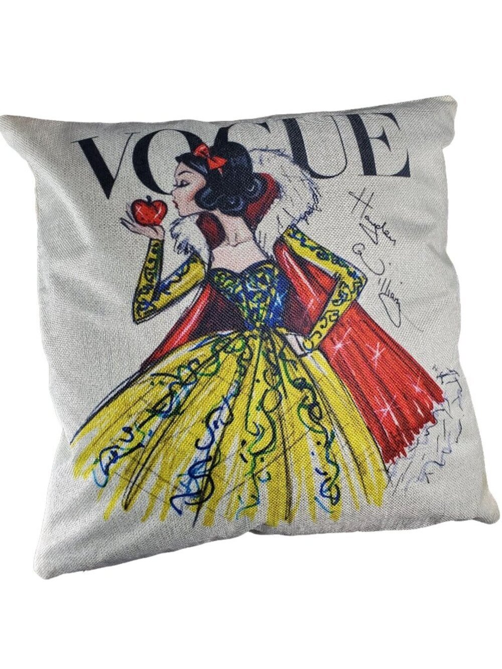 Snow White Throw Pillowcase Princess Home Decor Sham Accent Pillow Cushion Cover